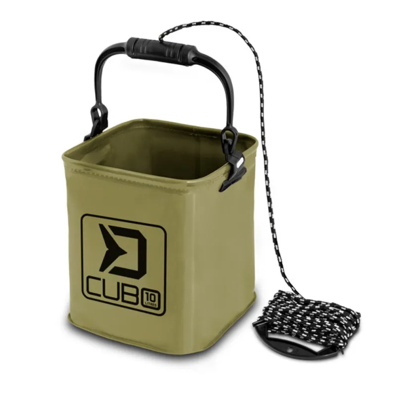 Składane wiadro Delphin CUBO 10L + 7m – kompaktowe i wodoodporne wiadro EVA