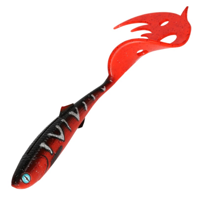 Przynęta Mikado Sicario Pike Tail 14cm Red Tiger – guma na szczupaka i sandacza