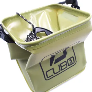 Składane wiadro Delphin CUBO 5L + 5m – kompaktowe i praktyczne wiadro wędkarskie