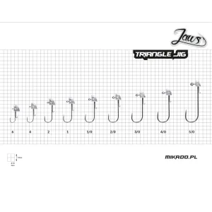Główki jigowe Trójkątne Jaws Mikado 4g 1/0 BN