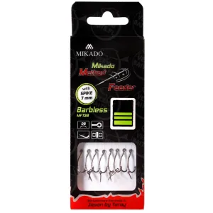 Przypony Mikado Method Feeder 10 z igłą – żyłka 0,20 mm, haki MF13 Barbless, długość 10 cm