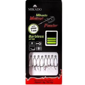 Przypony Mikado Method Feeder 4 z igłą – żyłka 0,28 mm, haki MF13 Barbless, długość 10 cm