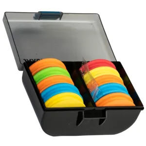 Pudełko z 10 szpulami EVA do przyponów – organizer feederowy