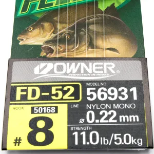 Przypon Method Feeder gumka hak 8 żyłka 0,22 Owner