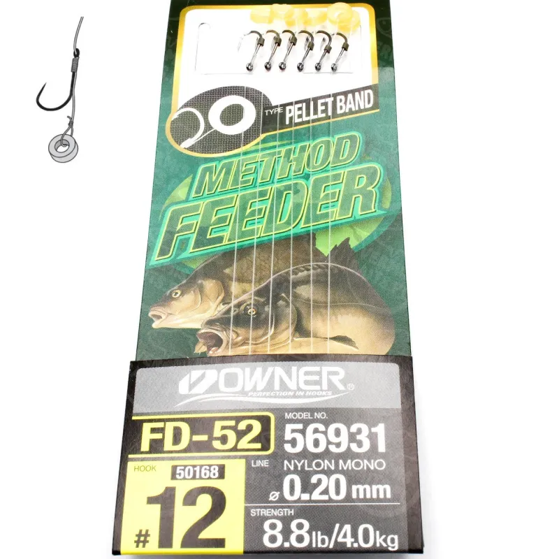 Przypon Method Feeder gumka nr 12 żyłka 0,20 Owner