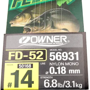 Przypon Method Feeder gumka nr 14 żyłka 0,18 Owner