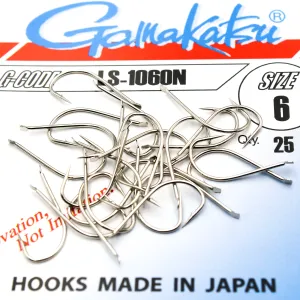 Haczyki Gamakatsu LS-1060N r.6 25szt NIKIEL