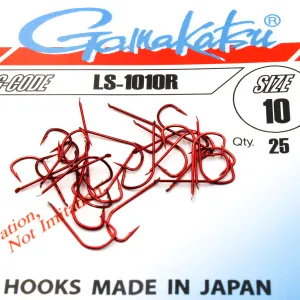 Haczyki Gamakatsu LS-1010 r.10 25szt RED