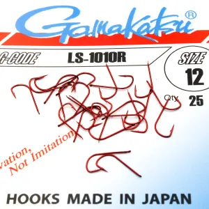 Haczyki Gamakatsu LS-1010 r.12 25szt RED