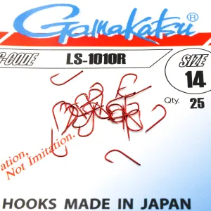 Haczyki Gamakatsu LS-1010 r.14 25szt RED