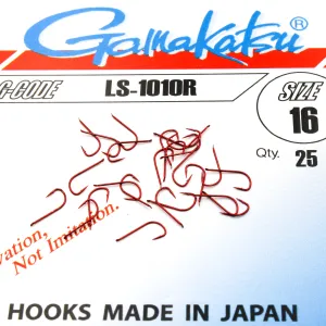 Haczyki Gamakatsu LS-1010 r.16 25szt RED