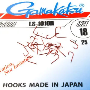 Haczyki Gamakatsu LS-1010 r.18 25szt RED