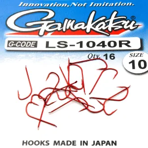 Haczyki Gamakatsu LS-1040 N/L r.10 16szt RED