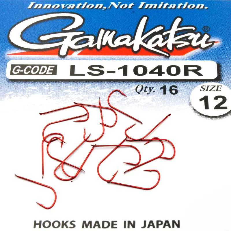 Haczyki Gamakatsu LS-1040 N/L r.12 16szt RED