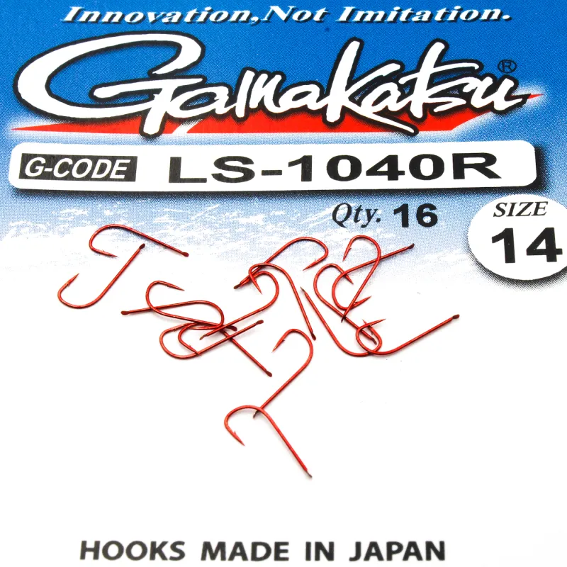 Haczyki Gamakatsu LS-1040 N/L r.14 16szt RED