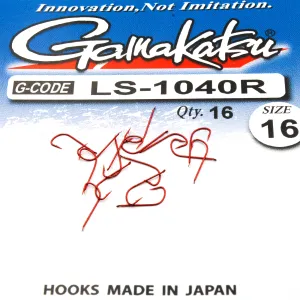 Haczyki Gamakatsu LS-1040 N/L r.16 16szt RED