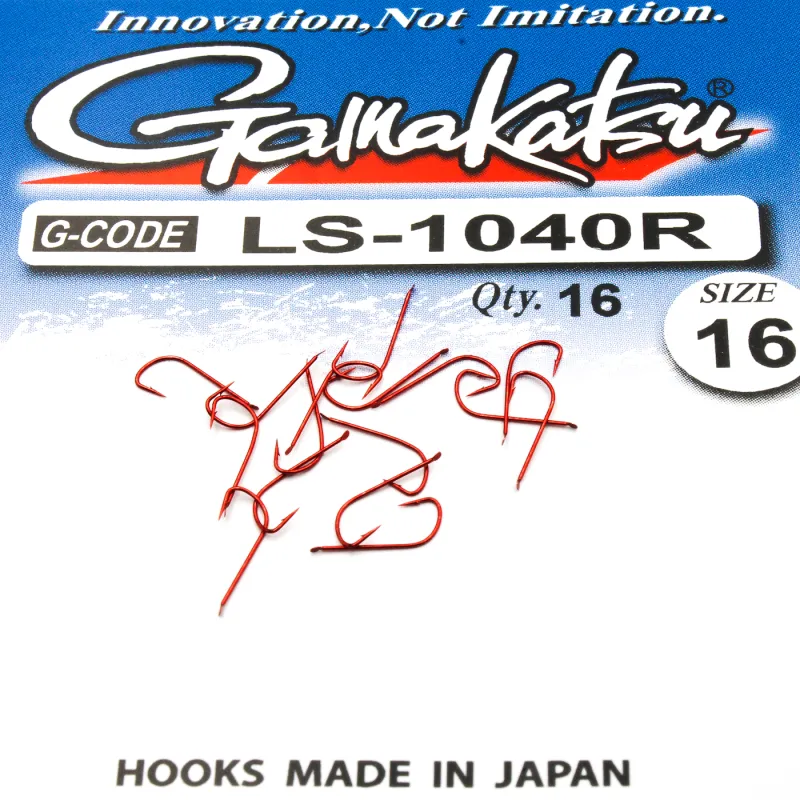 Haczyki Gamakatsu LS-1040 N/L r.16 16szt RED