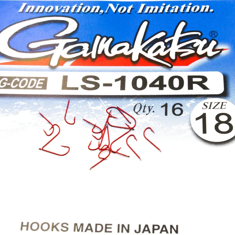 Haczyki Gamakatsu LS-1040 N/L r.18 16szt RED