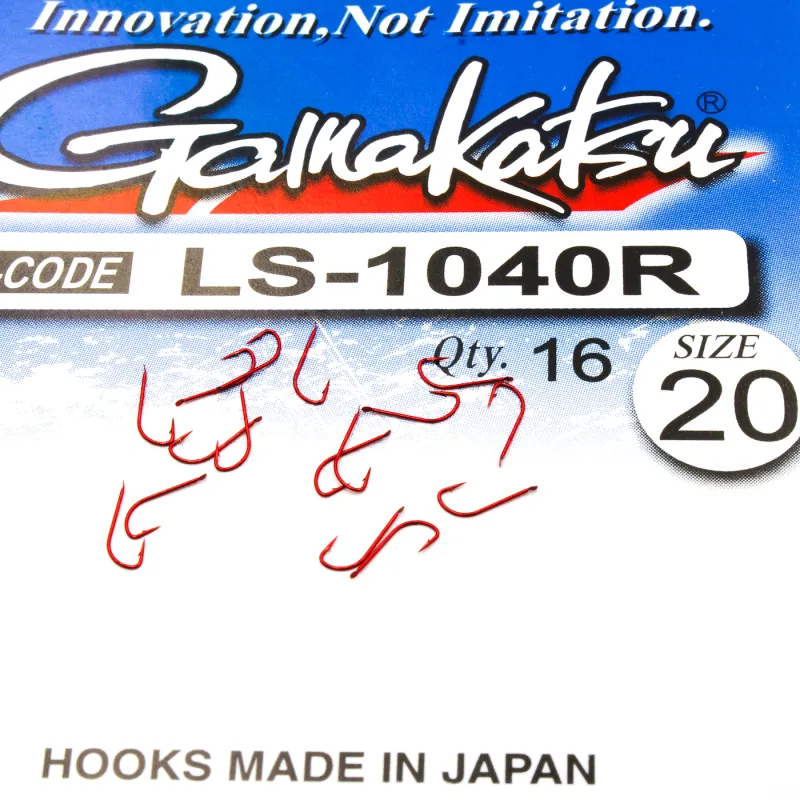 Haczyki Gamakatsu LS-1040 N/L r.20 16szt RED