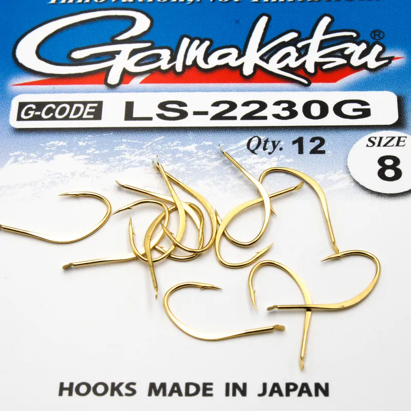 Haczyki Gamakatsu LS-2230 N/L r.8 12szt GOLD