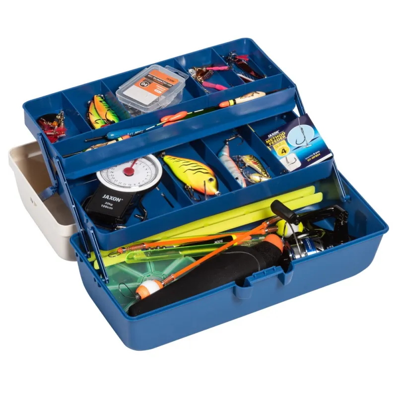 Skrzynka wędkarska Jaxon 34x15x16 cm – dwuwarstwowa i trwała