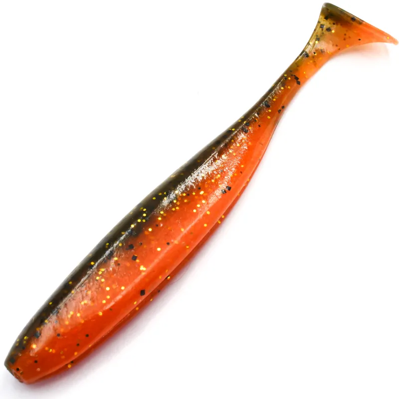 Keitech Easy Shiner 4' 520T Green Pumpkin Orange