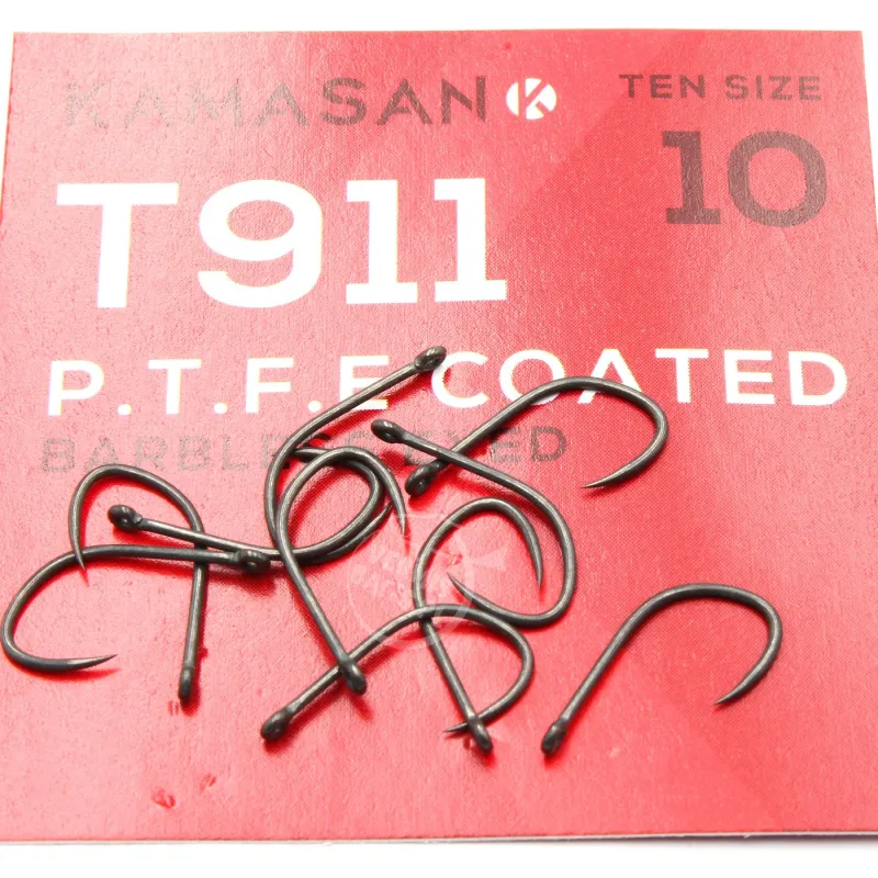Haczyki Kamasan T911 PTFE roz. 10 – bezzadziorowe, uniwersalne, 10 szt.