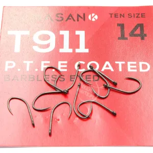 Haczyki Kamasan T911 PTFE roz. 14 – bezzadziorowe, uniwersalne, 10 szt.