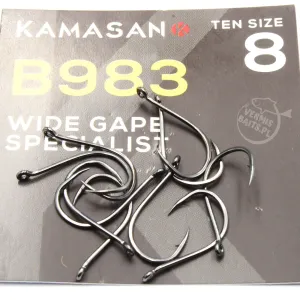 Haczyki Kamasan B983 Barbed Eyed roz. 8 – mocne, kute, 10 szt.