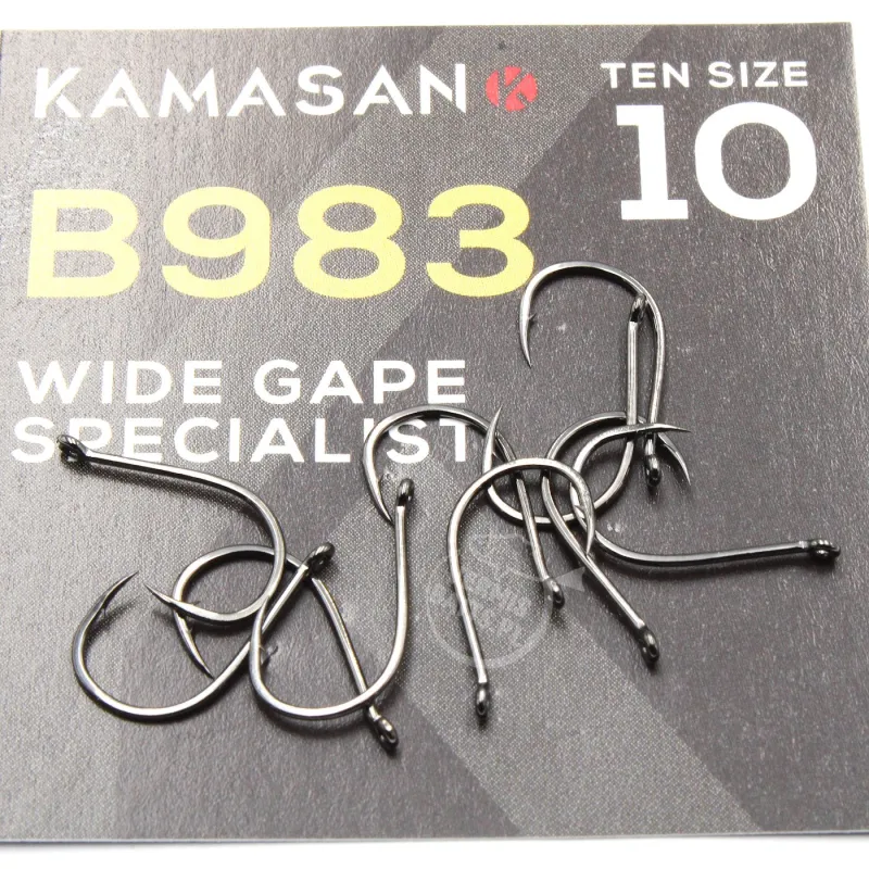 Haczyki Kamasan B983 Barbed Eyed roz. 10 – mocne, kute, 10 sztuk