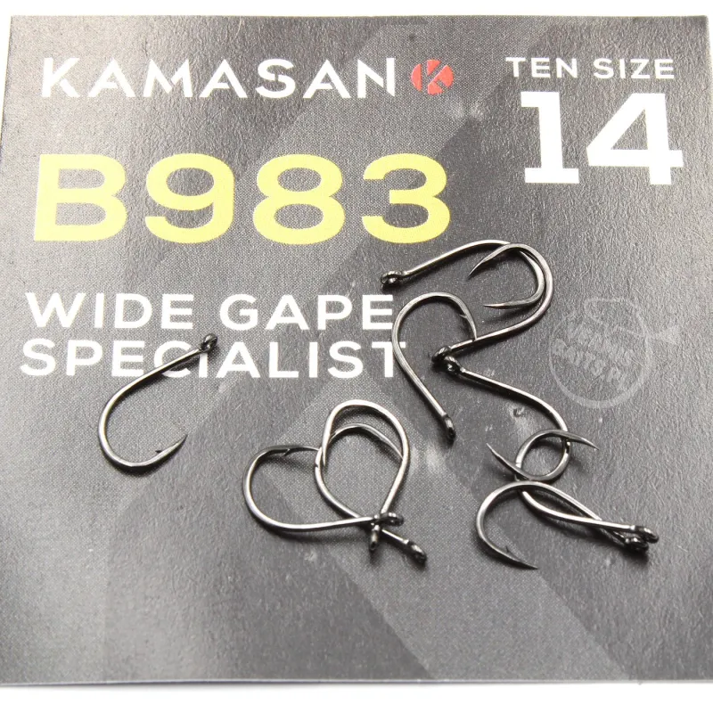 Haczyki Kamasan B983 Barbed Eyed roz. 14 – mocne, kute, 10 szt.