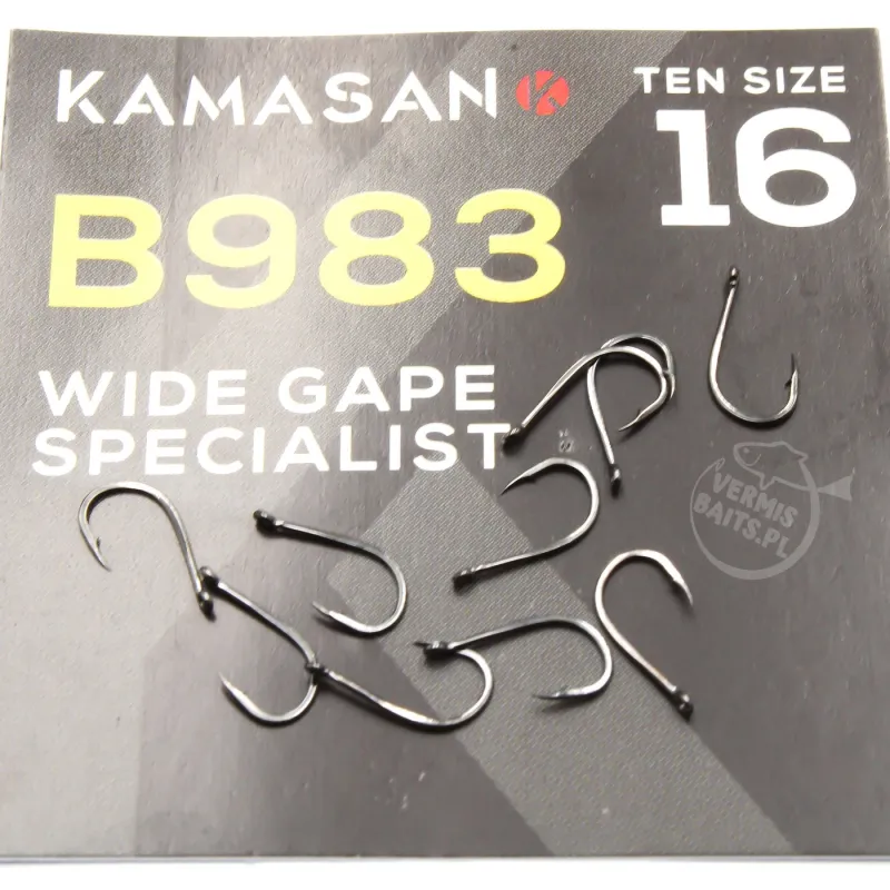 Haczyki Kamasan B983 Barbed Eyed roz. 16 – mocne, kute, 10 szt.