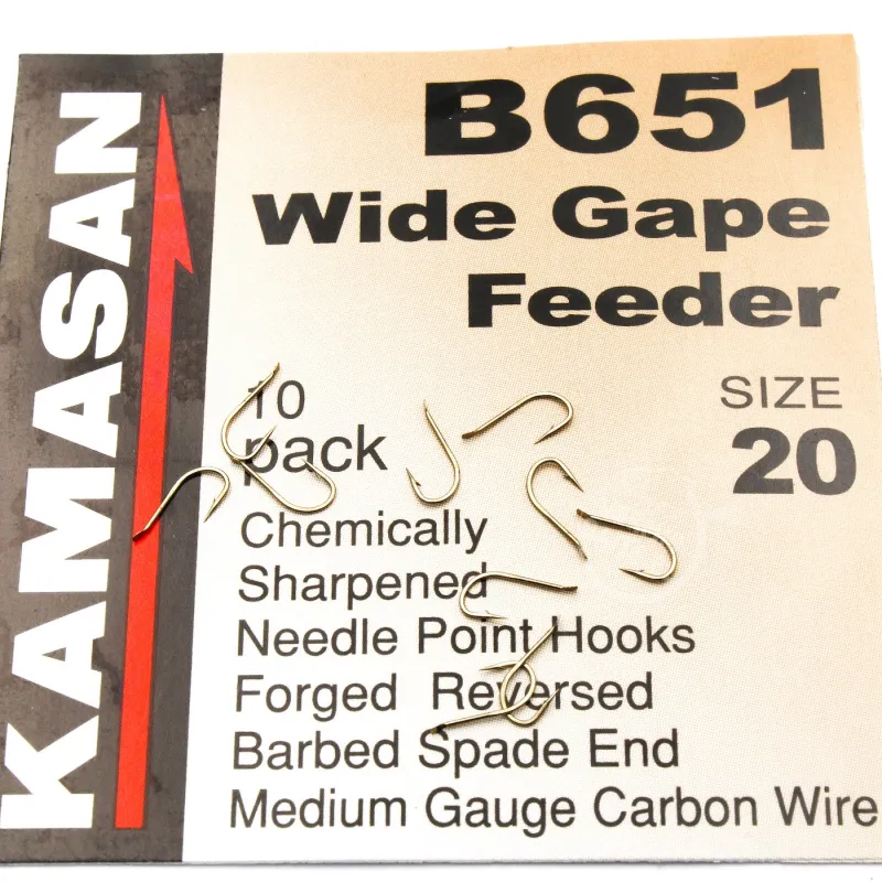 Haczyki Kamasan B651 Barbed Spade roz. 20 – mocne, kute, 10 szt.