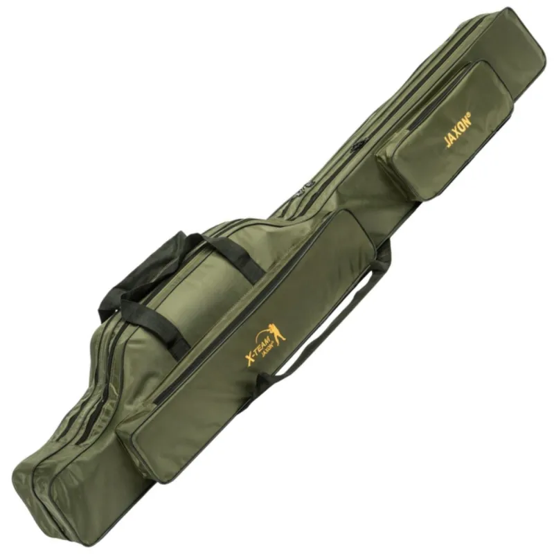Pokrowiec 2-komorowy khaki 130cm Jaxon – wodoodporny i funkcjonalny futerał na wędki