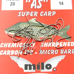Haczyki Milo AS Carbone 110 Nr 14 – uniwersalne i ostre haczyki karpiowe