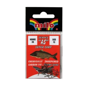 Haczyki Milo AS Carbone 110 Nr 18 – ostre i trwałe haczyki do feedera i karpia