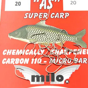 Haczyki Milo AS Carbone 110 Nr 20 – ostre i precyzyjne haczyki do delikatnych połowów