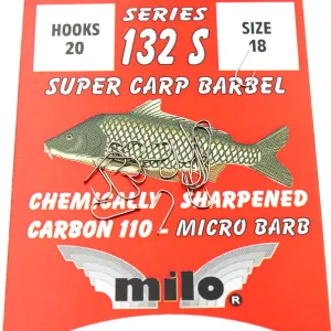 Haczyki Milo 132S Carbone 110 Nr 18 – mocne haczyki STRONG z mikrozadziorem