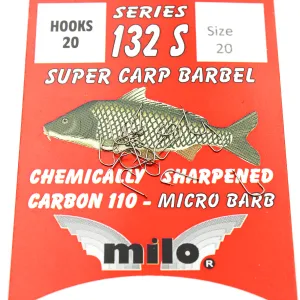 Haczyki Milo 132S Carbone 110 Nr 20 – mocne haczyki STRONG z mikrozadziorem