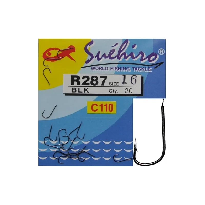 Haczyki Milo R287 Suehiro BLK Nr 16 – kanałowe, 20 szt. | wedkarski.pro