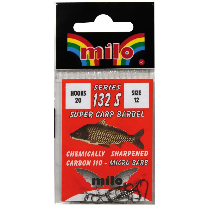 Haczyki Milo 132S Carbone 110 Nr 12 – mocne haczyki do dużych ryb na małe przynęty
