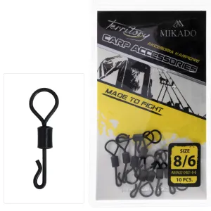 Krętlik karpiowy szybkiej wymiany z dużym oczkiem nr 8 – niezawodny quick change swivel