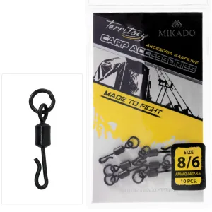 Krętlik karpiowy szybkiej wymiany z kółkiem nr 8 – niezawodny quick change swivel