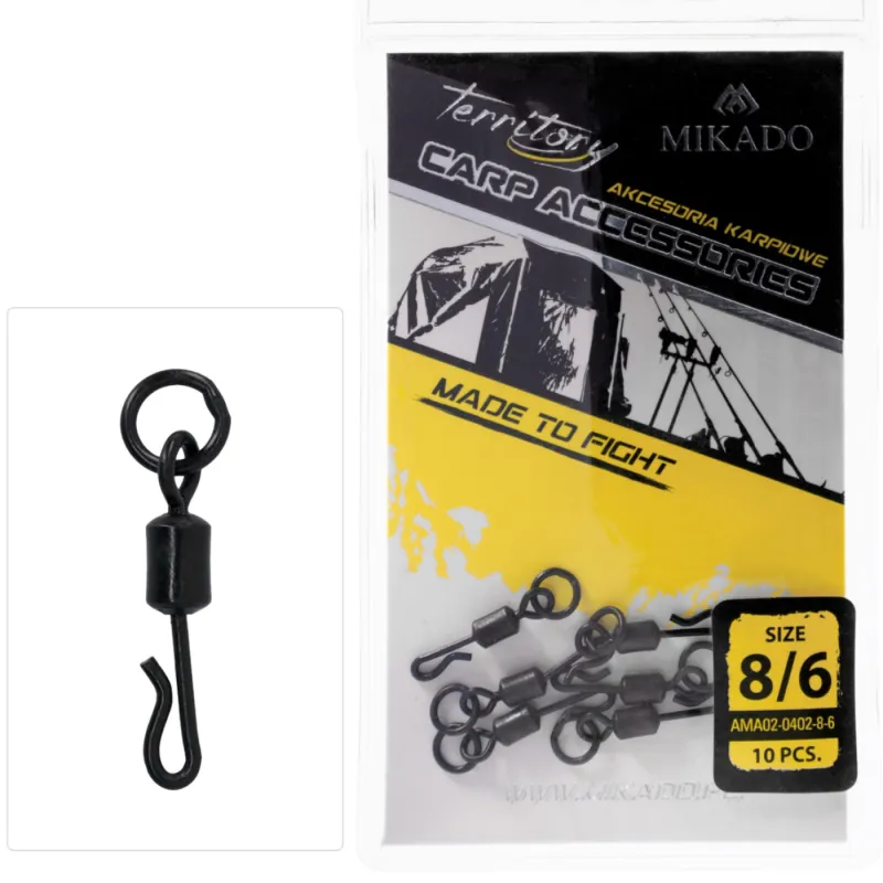 Krętlik karpiowy szybkiej wymiany z kółkiem nr 8 – niezawodny quick change swivel