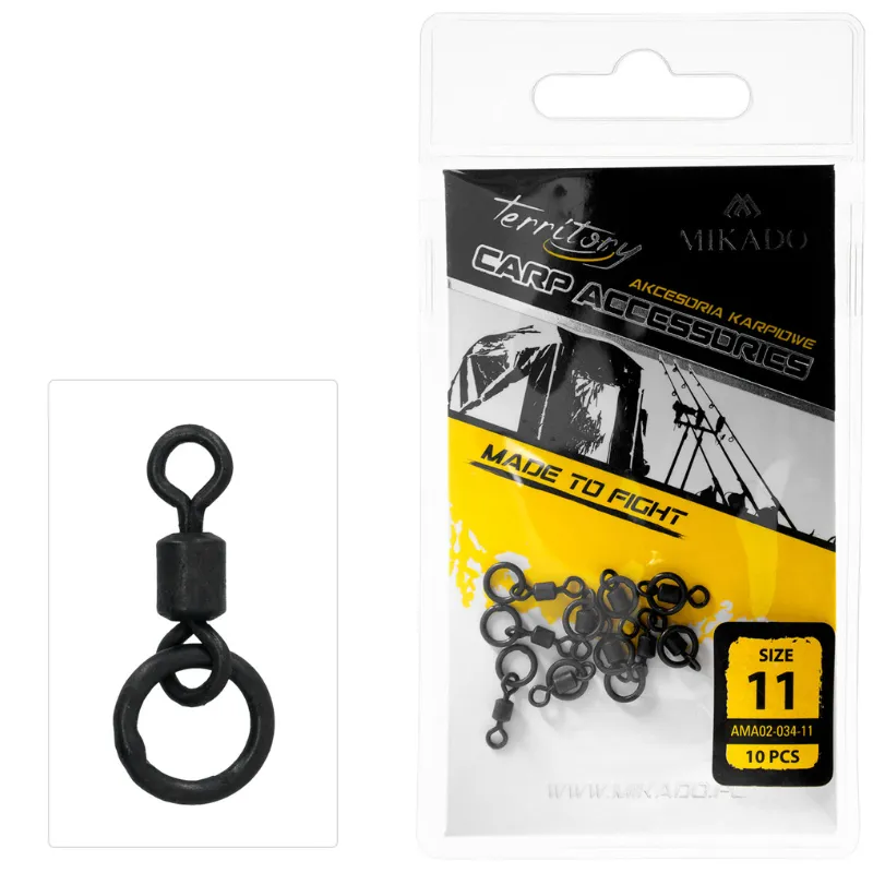 Krętlik karpiowy rolkowy z kółkiem nr 8 Mikado – wytrzymałość 28 kg