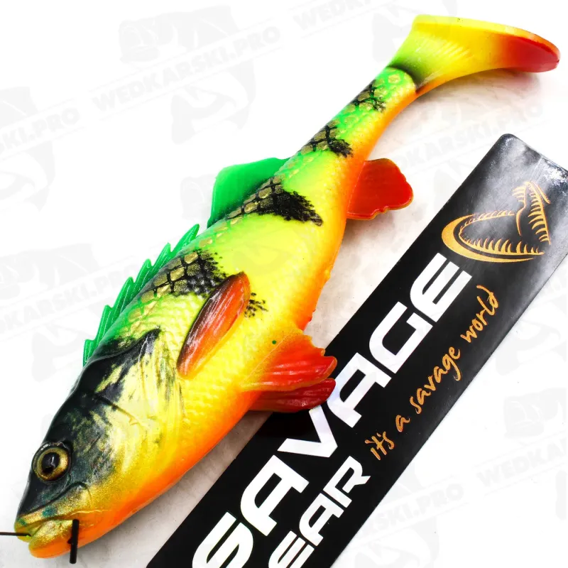 Guma Savage Gear 4D Perch Shad 12.5 cm 20 g Firetiger – skuteczna guma na szczupaka i sandacza