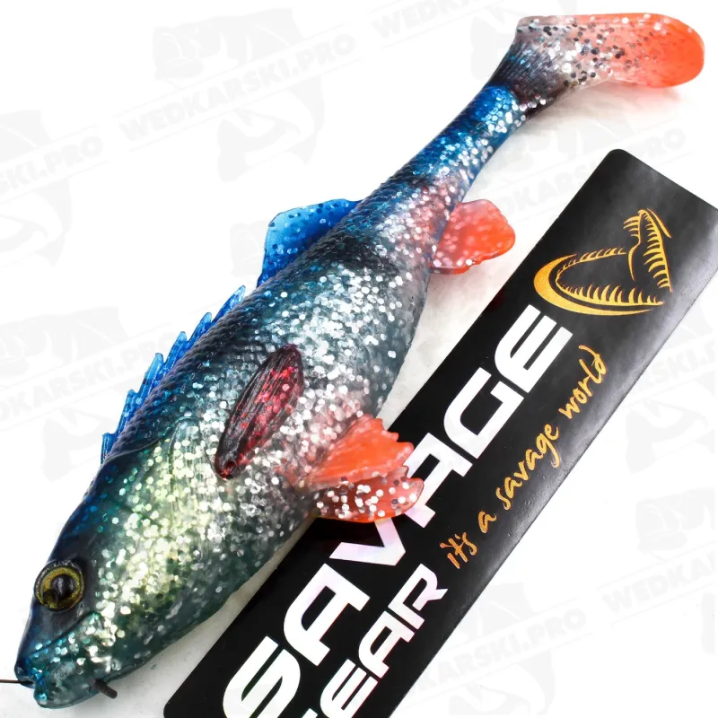 Guma Savage Gear 4D Perch Shad 12.5 cm 20 g Blue Silver – skuteczna guma na szczupaka i sandacza