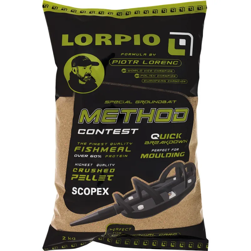 Lorpio Method Contest Scopex 2kg – skuteczna zanęta feederowa o słodkim aromacie