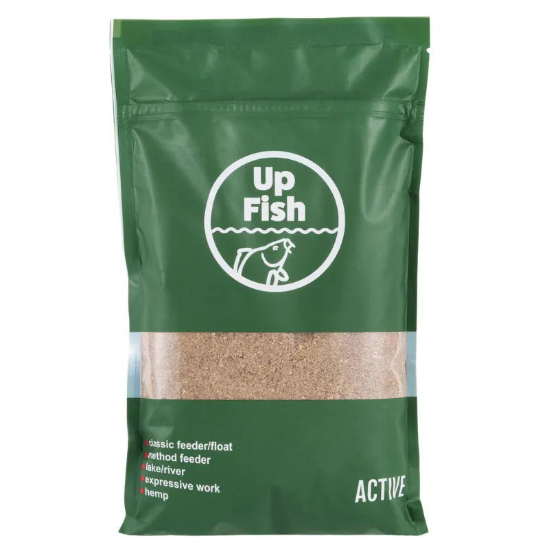 Up Fish Method Groundbait Active – zanęta z prażonymi konopiami do feedera i spławika