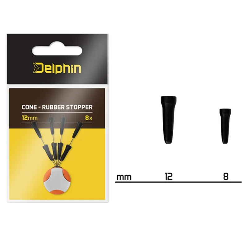 Gumowy stoper stożkowy Delphin 8mm – silikonowy stoper do zestawu feederowego
